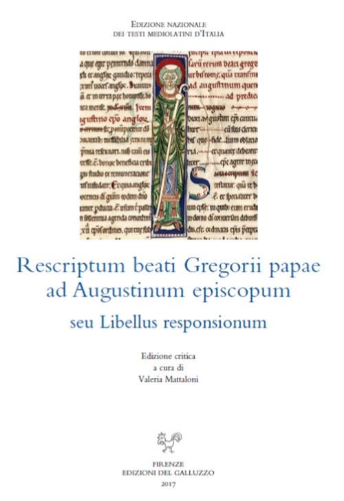 Rescriptum beati Gregorii papae ad Augustinum episcopum seu Libellus responsionum. Ediz. critica - Gregorio Magno (san) - copertina