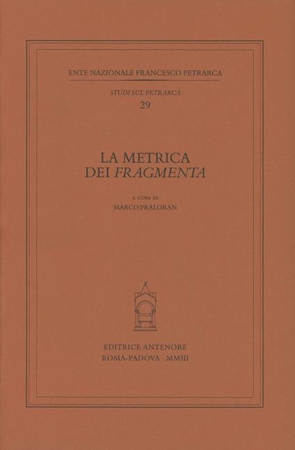 La metrica dei «Fragmenta» - copertina