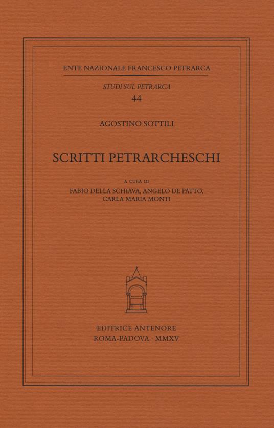 Scritti petrarcheschi - Agostino Sottili - copertina