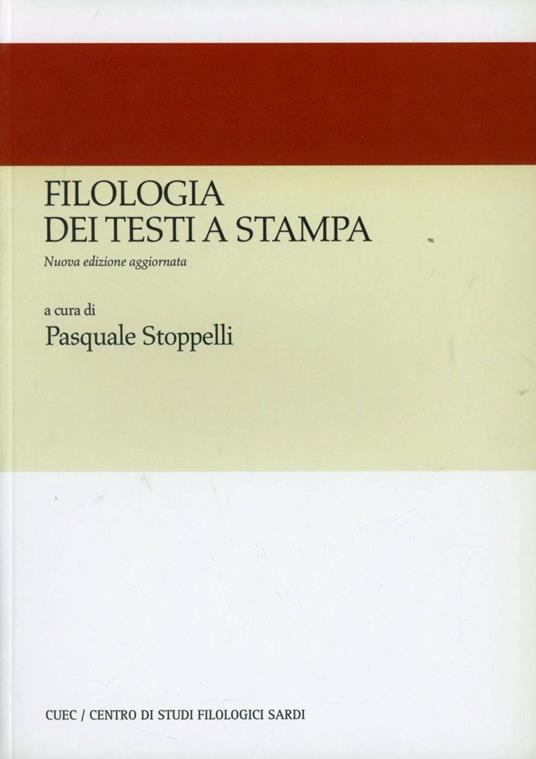 Filologia dei testi a stampa - copertina