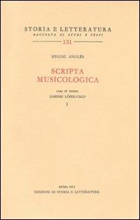 Scripta musicologica - Igino Anglés - 2