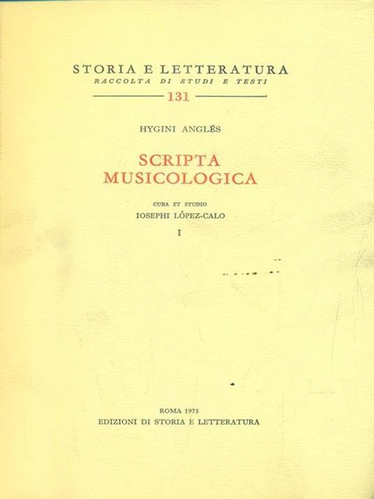 Scripta musicologica - Igino Anglés - 4