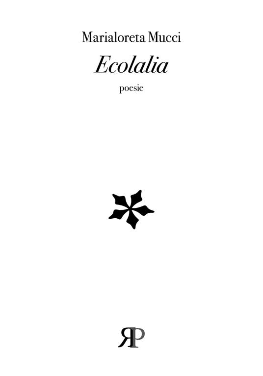 Ecolalia - Marialoreta Mucci - copertina