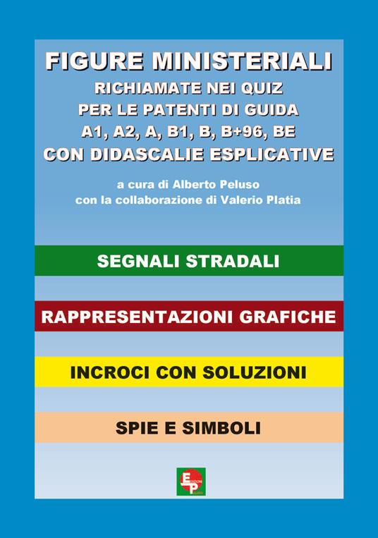 Figure ministeriali richiamate nei quiz per le patenti di guida A1, A2, A, B1, B, B+96, BE con didascalie esplicative - copertina