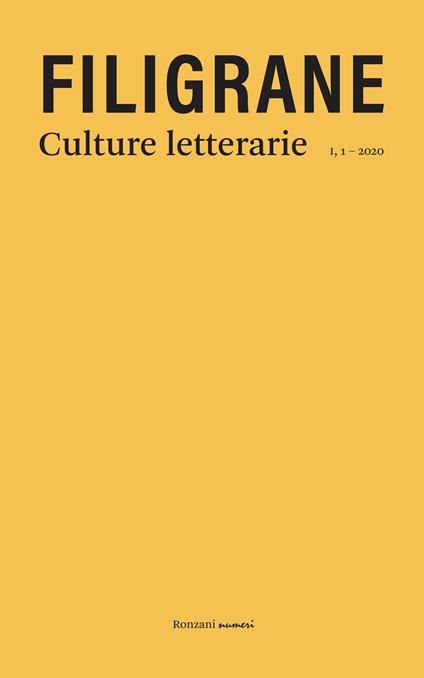 Filigrane. Culture letterarie (2020). Nuova ediz.. Vol. 1: Dialetti in poesia. - copertina