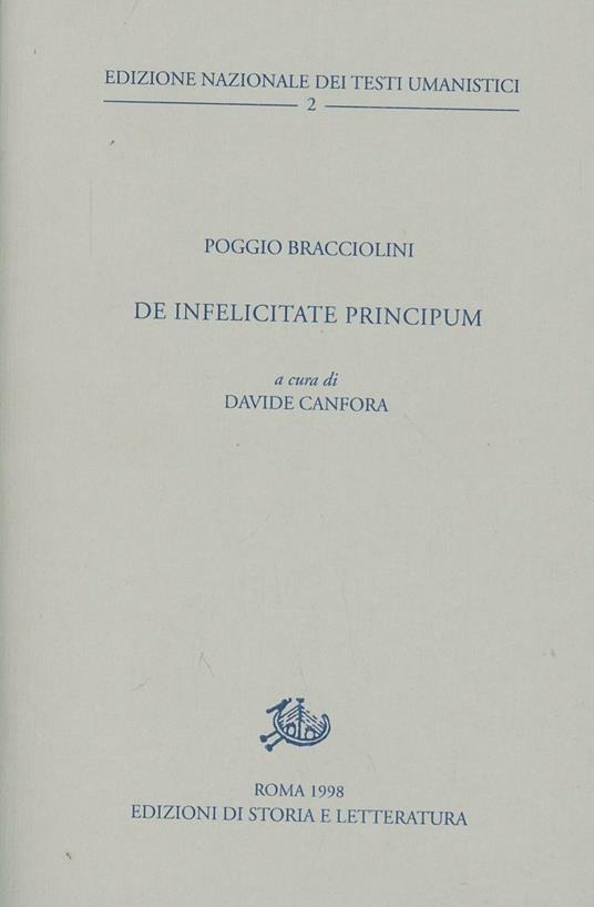 De infelicitate principum - Poggio Bracciolini - copertina