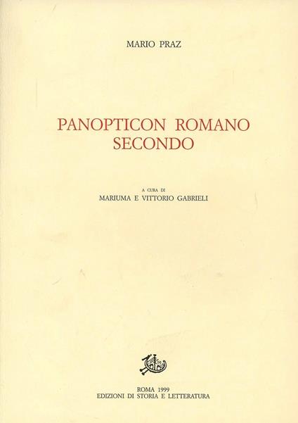 Panopticon Romano secondo - Mario Praz - copertina