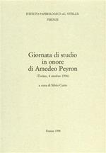 Giornata di studio in onore di Amedeo Peyron (Torino, 4 ottobre 1996)