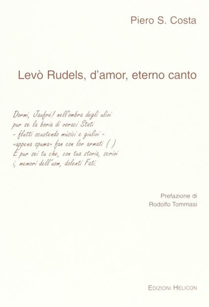 L' Evò Rudels, d'amor, eterno canto - Pietro Costa - copertina