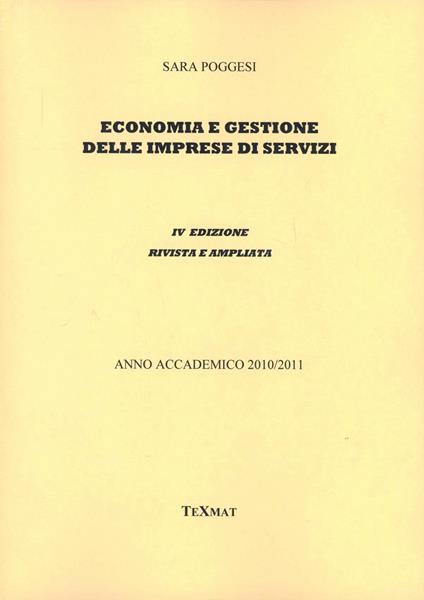 Economia e gestione delle imprese di servizi. Schemi di sintesi delle lezioni - Sara Poggesi - copertina