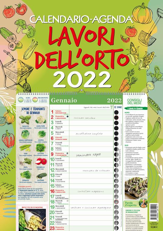 Lavori dell'orto. Calendario-agenda 2022 - copertina