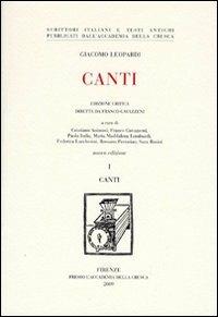 Canti e poesie disperse. Con DVD. Ediz. critica - Giacomo Leopardi - copertina