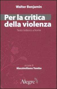 Per la critica della violenza - Walter Benjamin - copertina