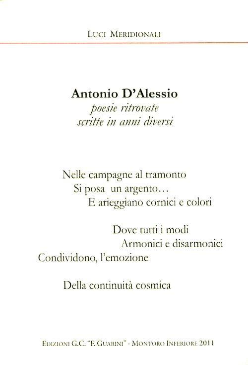 Poesie ritrovate - Antonio D'Alessio - copertina