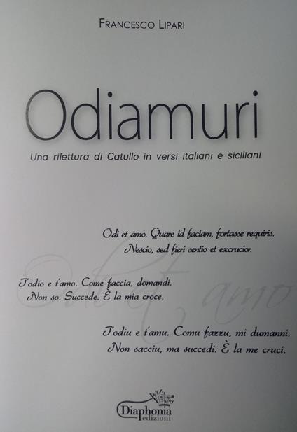 Odiamuri. Una rilettura di Catullo in versi italiani e siciliani - Francesco Lipari - copertina