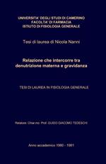 Relazione che intercorre tra denutrizione materna e gravidanza