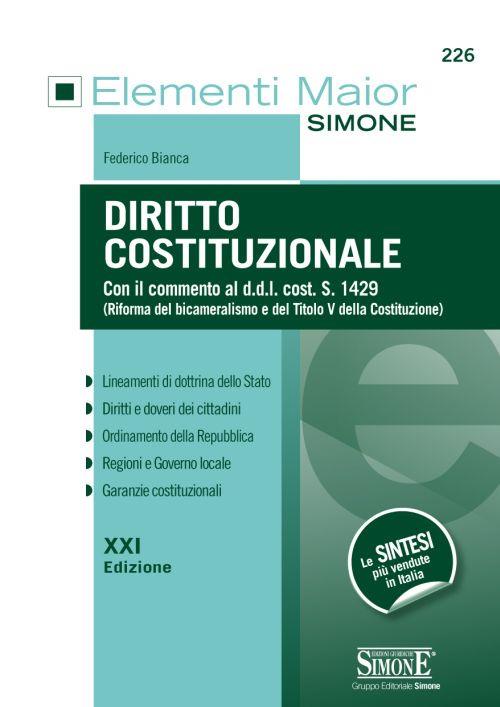 Diritto costituzionale - Federico Bianca - copertina