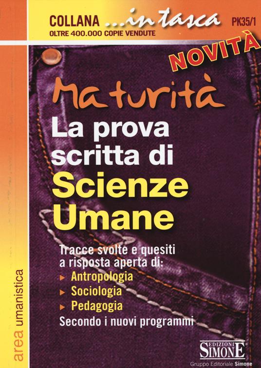 Maturità. La prova scritta di scienze umane - copertina