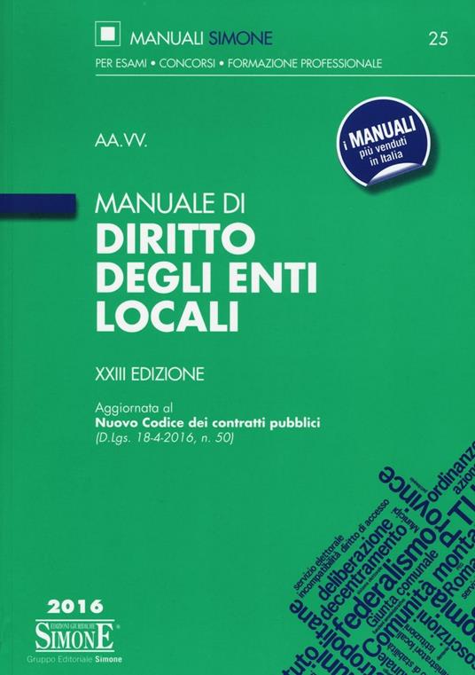 Manuale di diritto degli enti locali - copertina