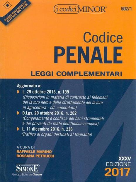 Codice penale. Leggi complementari. Ediz. minor - copertina