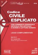 Codice civile esplicato. Con commento essenziale articolo per articolo e schemi a lettura guidata. Leggi complementari