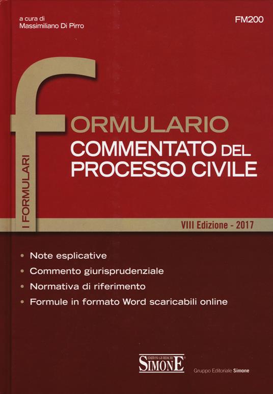 Formulario commentato del processo civile - copertina