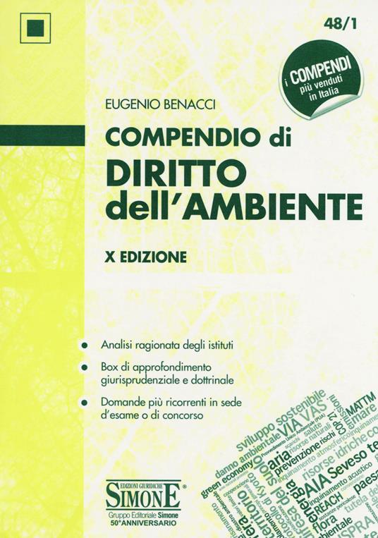 Compendio di diritto dell'ambiente - Eugenio Benacci - copertina