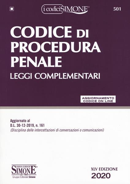 Codice di procedura penale. Leggi complementari. Con aggiornamento online - copertina