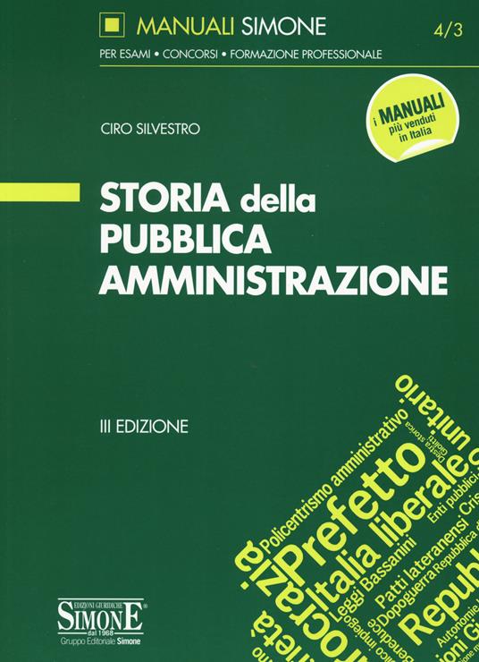 Storia della pubblica amministrazione - Ciro Silvestro - copertina