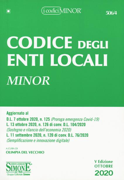 Codice degli enti locali. Ediz. minor - copertina