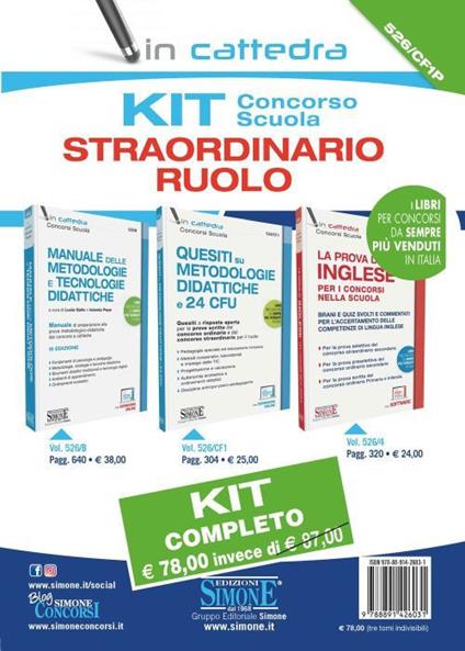 Kit concorso scuola. Straordinario ruolo: Quesiti su metodologie didattiche e 24 CFU-Manuale delle metodologie e tecnologie didattiche-La prova di inglese per i concorsi nella scuola - copertina