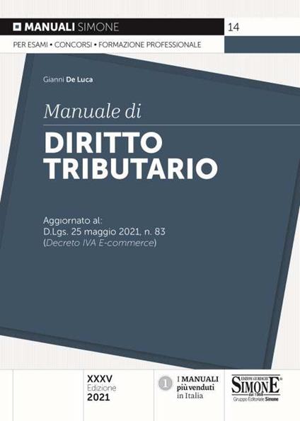 Manuale di diritto tributario - Gianni De Luca - copertina