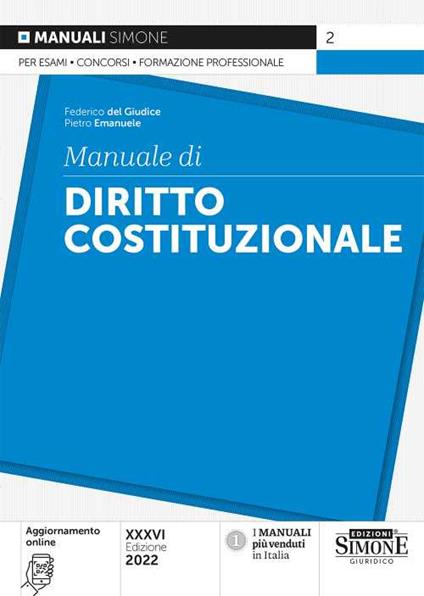 Manuale di diritto costituzionale - Federico Del Giudice,Pietro Emanuele - copertina