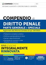 Compendio di Diritto Penale parte Generale e Speciale. Aggiornato alla Riforma Cartabia (D.Lgs. 150/2022)