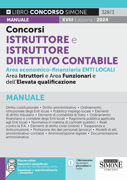 Concorsi istruttore e istruttore direttivo contabile area economico-finanziaria enti locali. Manuale - copertina