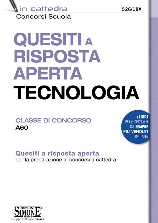 Tecnologia Classe Di Concorso A60 Manuale Preparazione Ai Concorsi A  Cattedra 