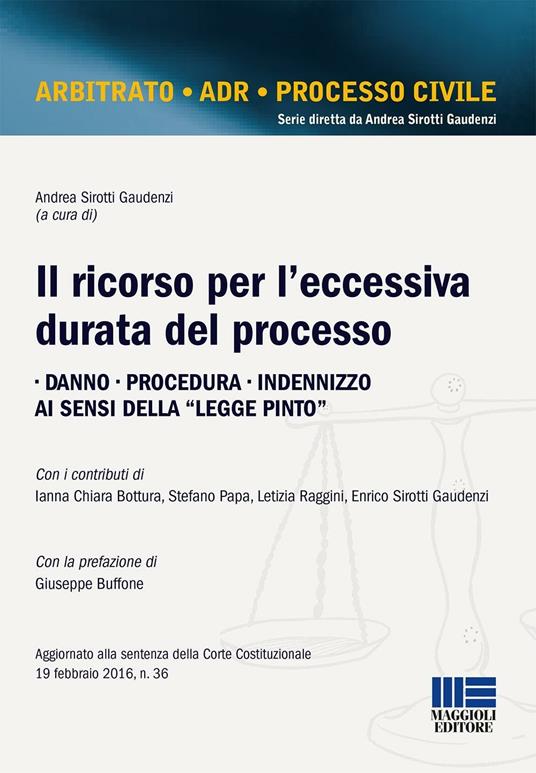 Il ricorso per l'eccessiva durata del processo - copertina