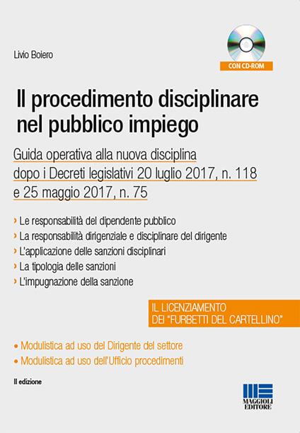 Il procedimento disciplinare nel pubblico impiego. Con CD-ROM - Livio Boiero - copertina