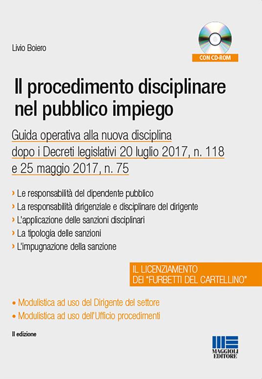 Il procedimento disciplinare nel pubblico impiego. Con CD-ROM - Livio Boiero - copertina