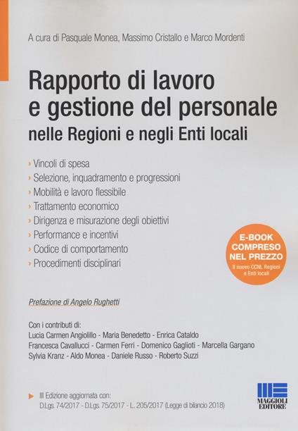 Rapporto di lavoro e gestione del personale nelle regioni e negli enti locali. Con e-book - copertina