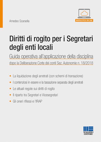 Diritti di rogito per i segretari degli enti locali - Amedeo Scarsella - copertina