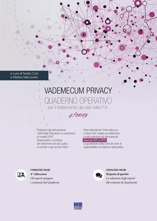 Vademecum Privacy. Quaderno operativo per il trattamento dei dati nella PA (2019). Vol. 4 - copertina