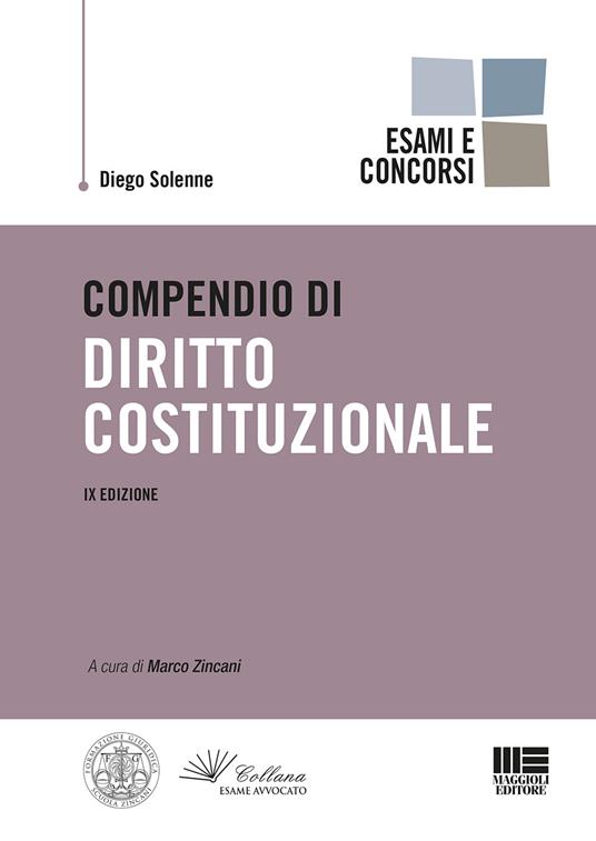 Compendio di diritto costituzionale - Diego Solenne - copertina