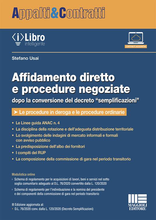 Affidamento diretto e procedure negoziate - Stefano Usai - copertina