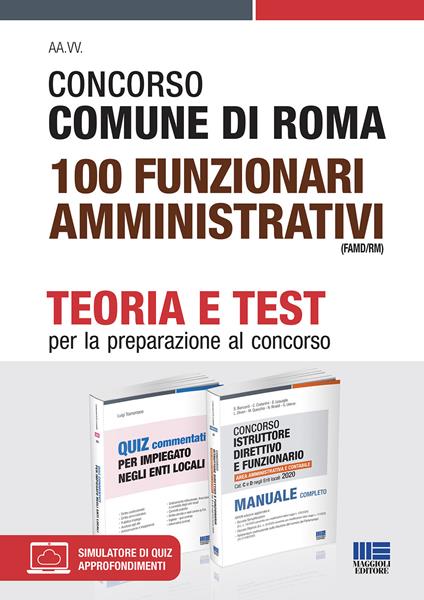 Concorso Comune di Roma 100 Funzionari amministrativi (FAMD/RM). Kit completo. Con espansione online - copertina