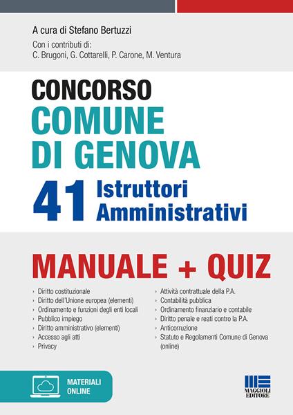 Concorso Comune di Genova. 41 istruttori amministrativi. Manuale + quiz. Con espansione online - copertina