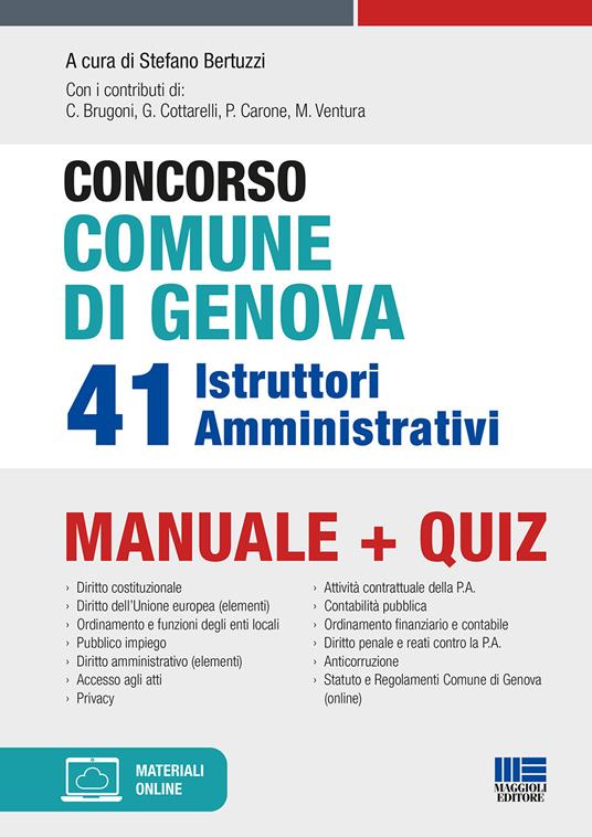 Concorso Comune di Genova. 41 istruttori amministrativi. Manuale + quiz. Con espansione online - copertina