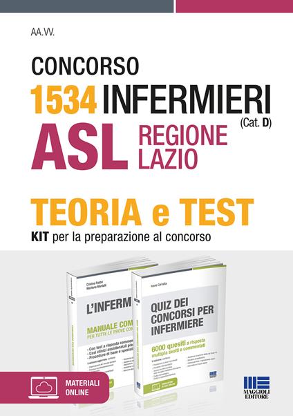 Concorso 1534 Infermieri (Cat. D) ASL Regione Lazio. Kit per la preparazione al concorso. Con espansione online - Cristina Fabbri,Marilena Moltalti,Ivano Cervella - copertina