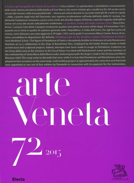 Arte veneta. Rivista di storia dell'arte (2015). Vol. 72 - copertina