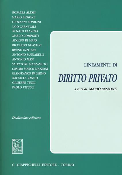 Lineamenti di diritto privato - copertina